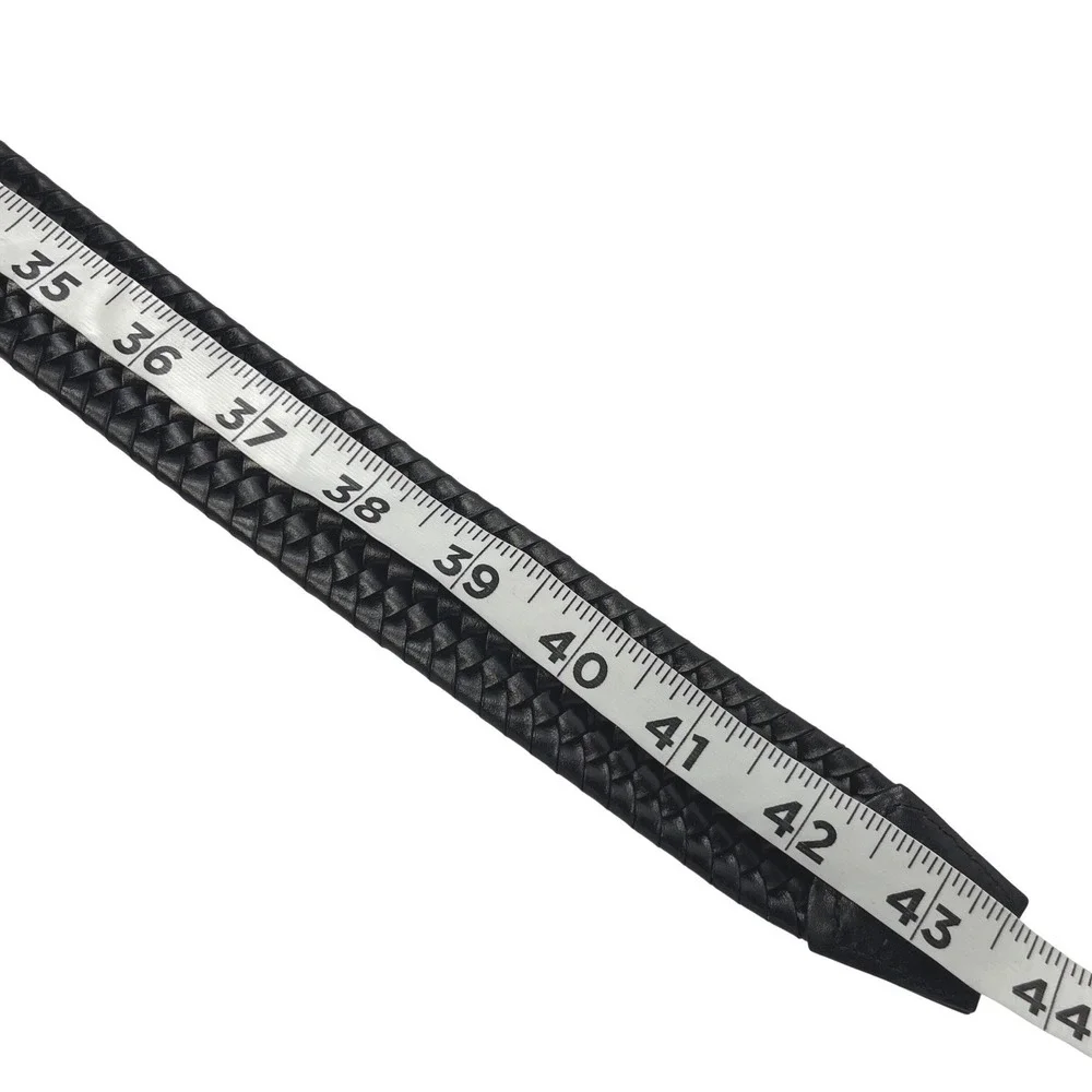 Torino Mens Woven Belt Cotton Elastic‎ Stretch Black Sz 40 Leather USA Made
